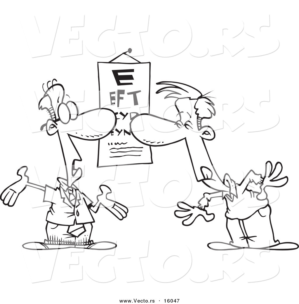 1024x1044 Vector Of A Cartoon Man Reading An Eye Chart