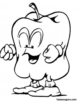 263x338 Printable Vegetable Happy Face Paprika Coloring Page