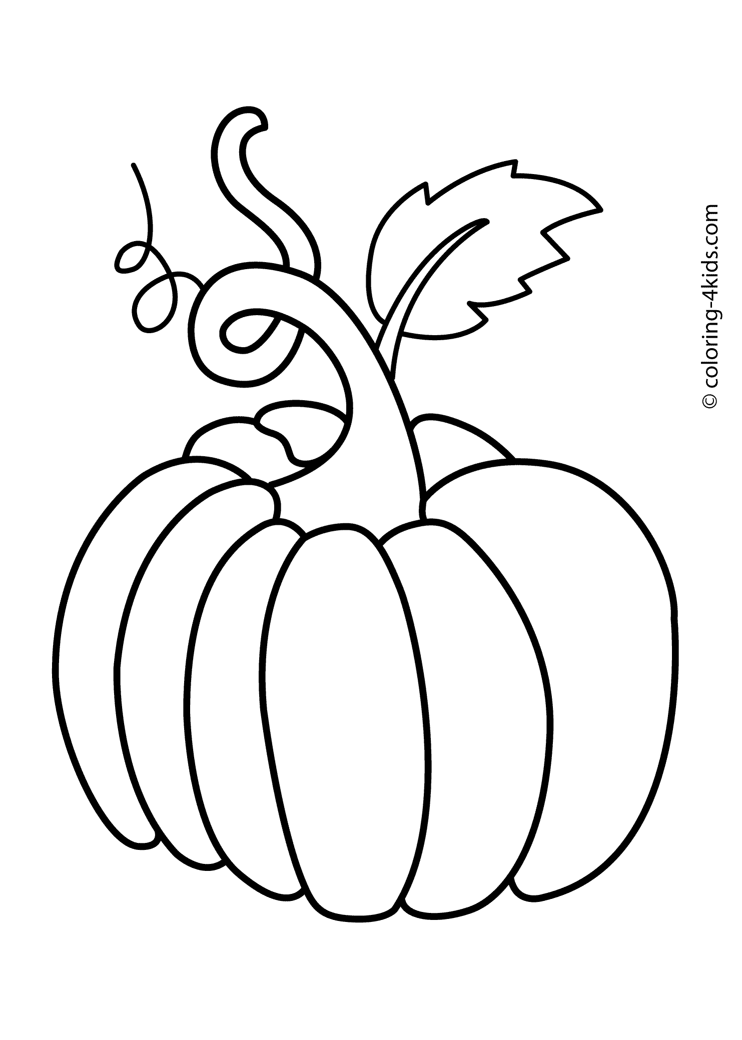 1483x2079 Pumpkin Vegetable Coloring Page For Kids, Printable Preschool