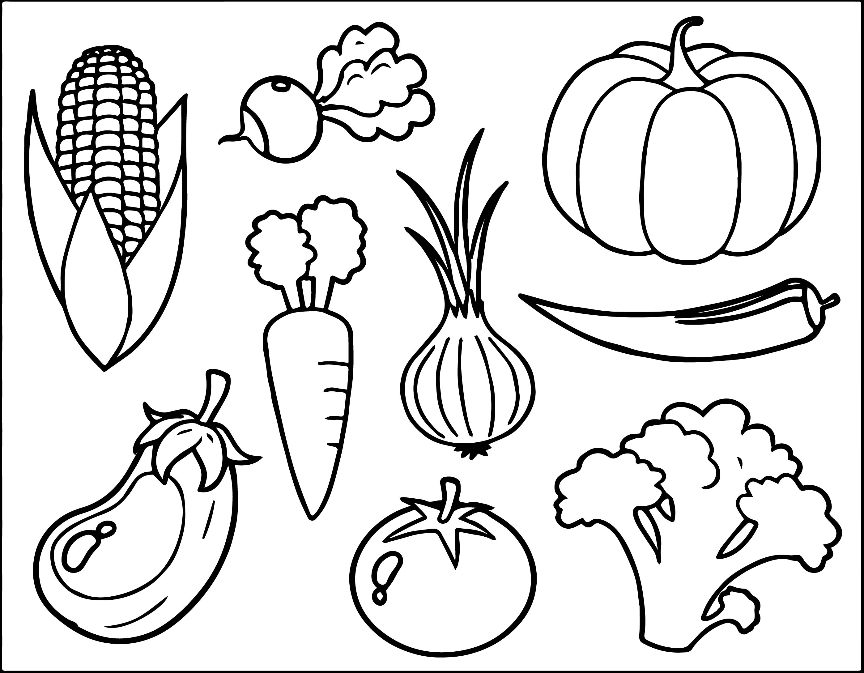 2795x2177 Vegetables Coloring Pages Printable In Good Page Free Vegetable