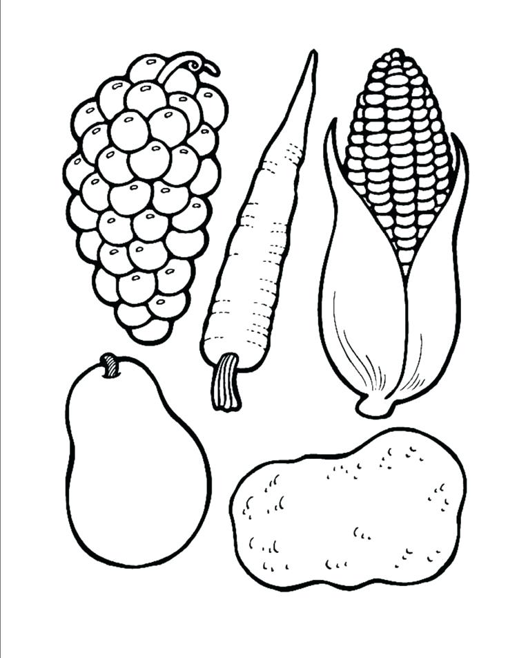 736x952 Fruit And Vegetable Coloring Pages Free Fruits And Vegetables