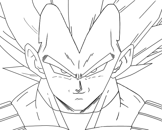 625x500 Ssj Vegeta (Line Art) By Dinavalentine