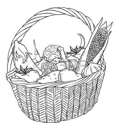 408x450 Vegetable Basket Sketch