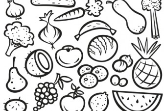 335x226 Extraordinary Idea Fruit And Vegetables Coloring Pages