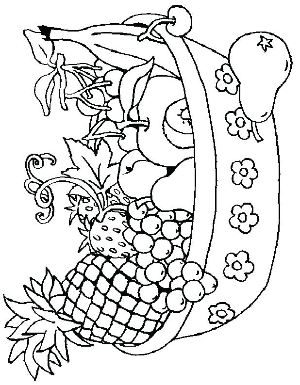 618x794 Fruit And Vegetable Coloring Pages Fruit Basket Coloring Pages