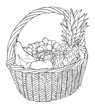 392x450 Basket With Different Vegetables Royalty Free Cliparts, Vectors