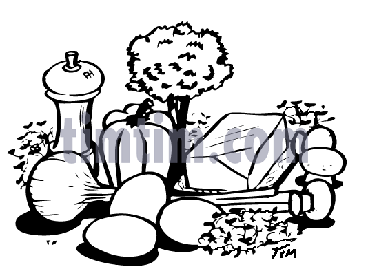 534x407 Free Drawing Of Vegetables Amp Eggs Bw From The Category Cooking
