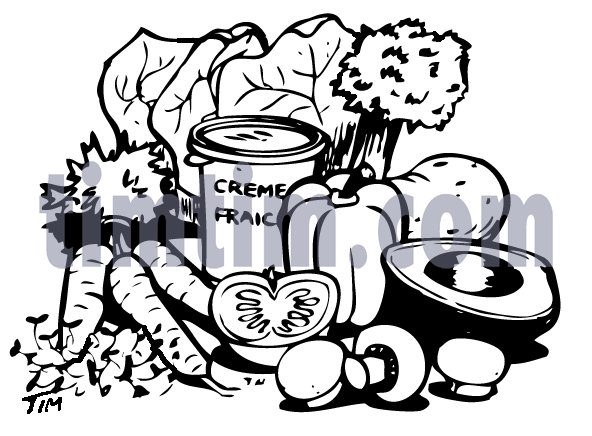 592x436 Free Drawing Of Vegetables Bw From The Category Cooking Food