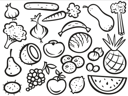 424x320 Fruit And Vegetable Coloring Pages