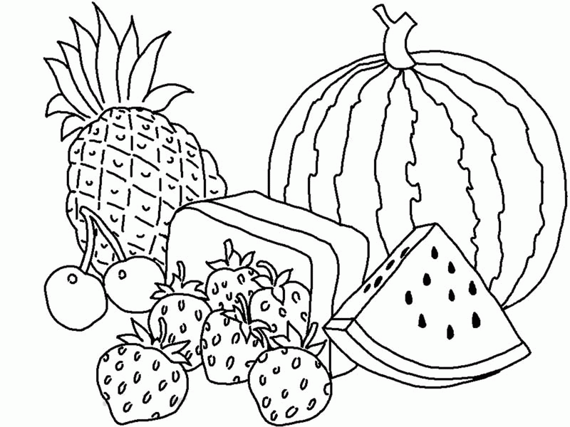 800x600 Fruit And Vegetables Coloring Pages 454423