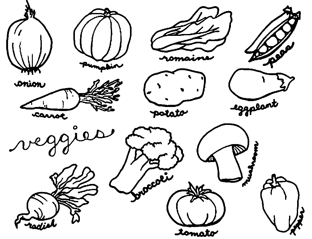 1008x773 Coloring Pages Of Vegetables Vegetables Coloring Pages 3 Nice