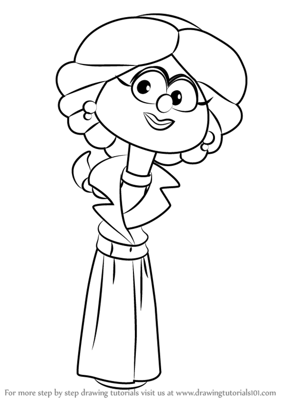 566x800 Learn How To Draw Petunia Rhubarb From Veggietales (Veggietales
