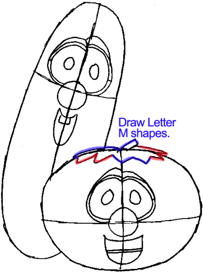 400x537 Step 6 Drawing Bob And Larry From Veggietales Easy Steps Lesson