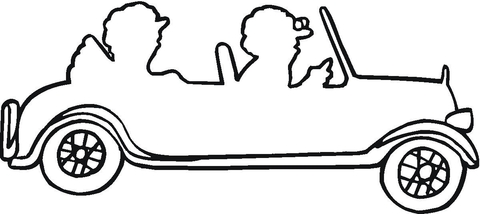 480x214 Couple In A Car Outline Coloring Page Free Printable Coloring Pages