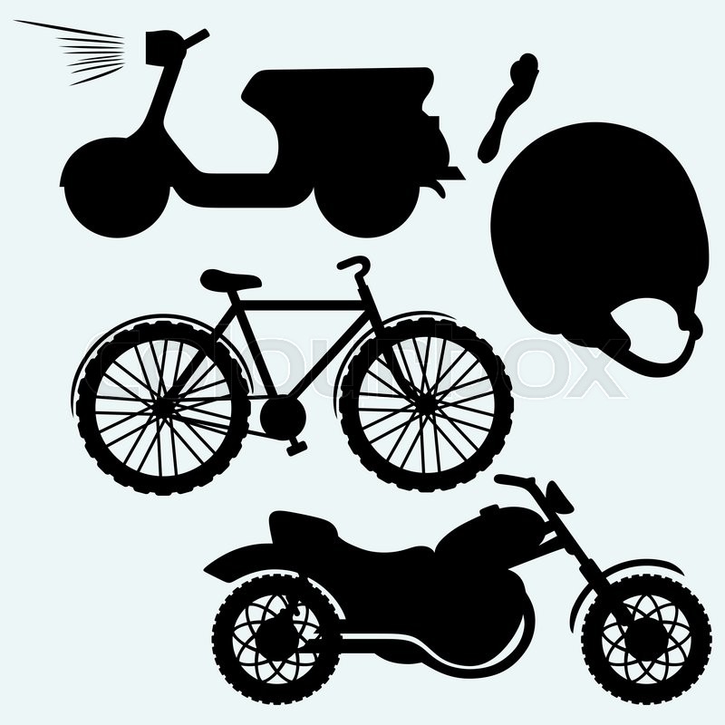 800x800 Two Wheeled Vehicles Bicycle, Motorcycle Or Moped. Isolated