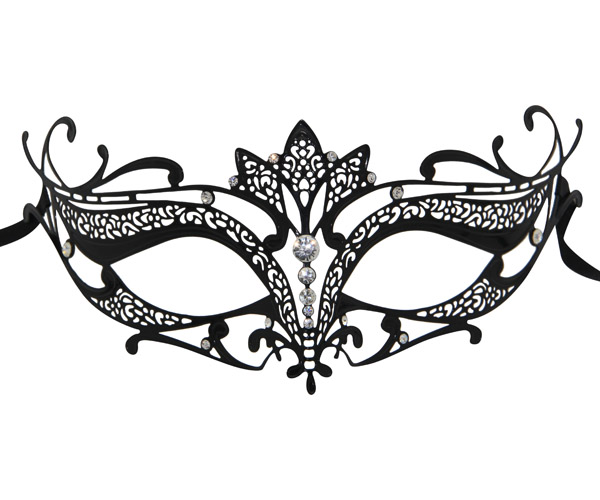 600x500 Filigree Masquerade Mask With Lotus Flower Detail