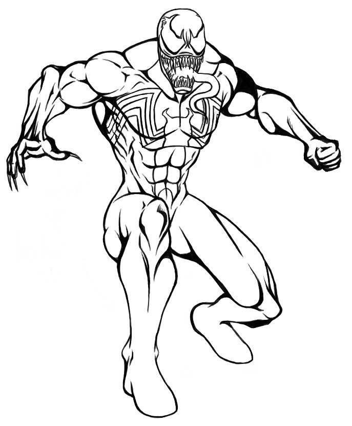 687x830 Venom Coloring Pages