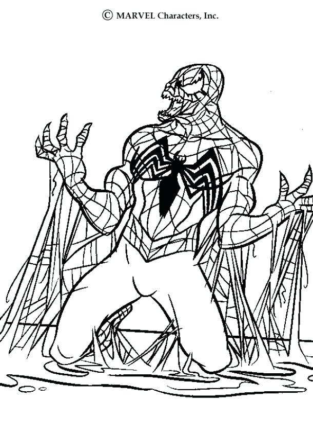 610x850 Coloring Book Spiderman Venom Coloring Page Free Printable