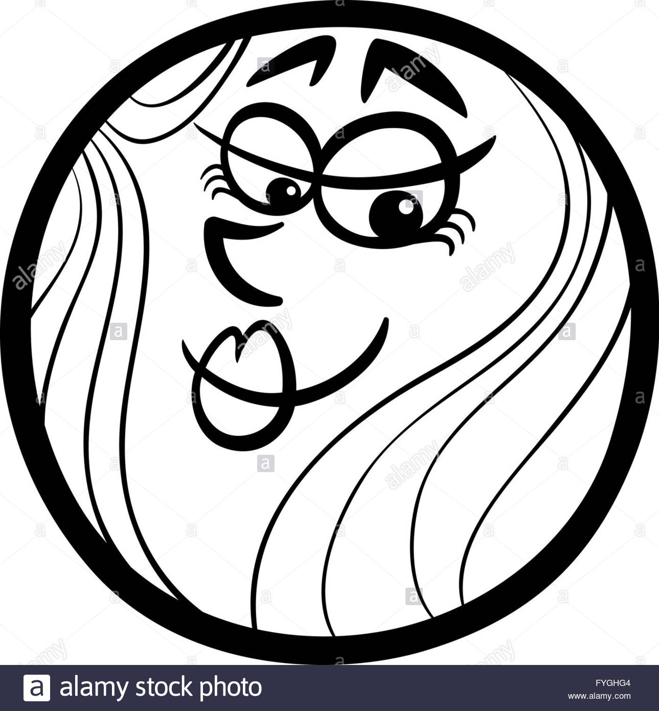 1289x1390 Venus Planet Cartoon Coloring Page Stock Photo, Royalty Free Image