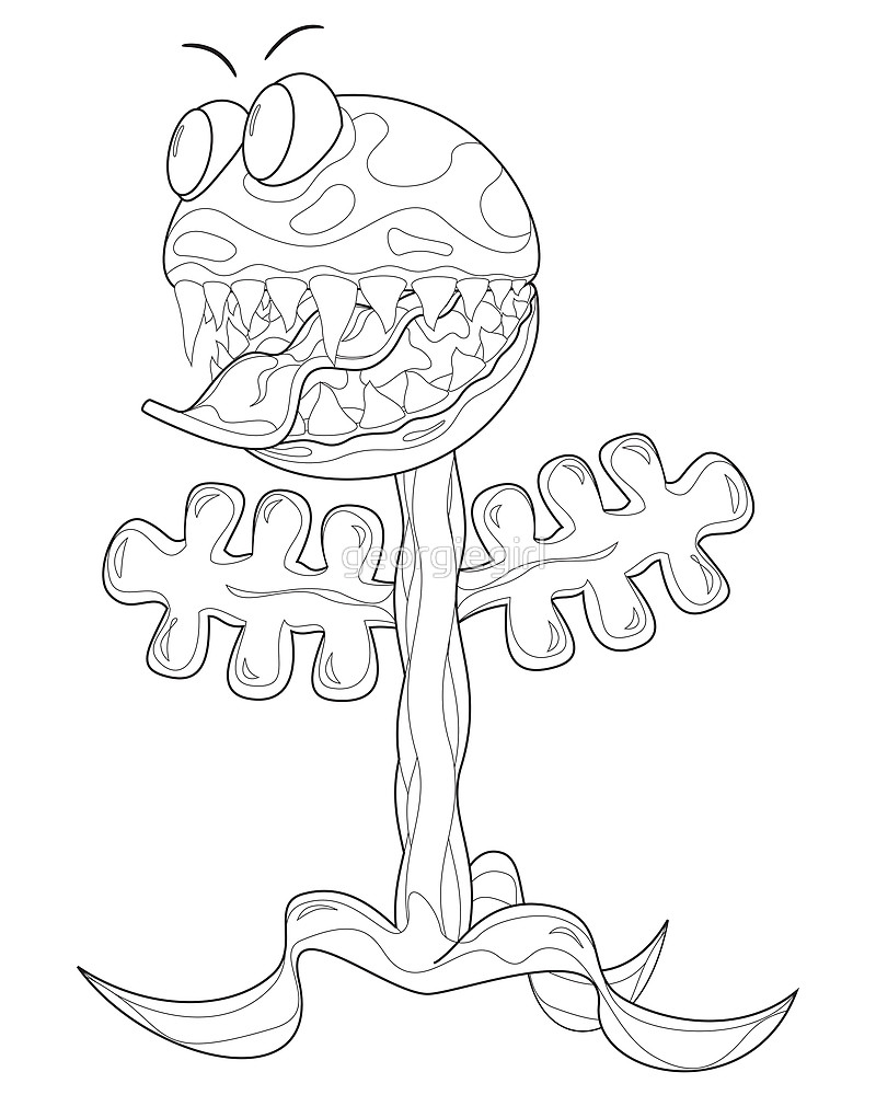 800x1000 Venus Fly Trap For Colouring In By Georgiegirl Redbubble