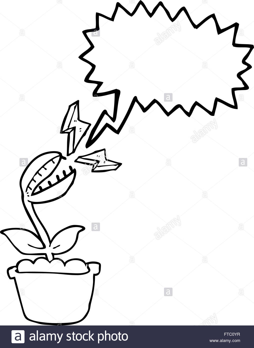1016x1390 Freehand Drawn Speech Bubble Cartoon Venus Fly Trap Stock Vector