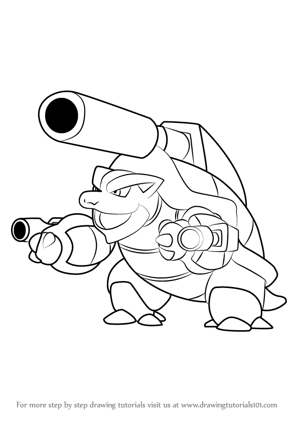 596x843 Learn How To Draw Mega Blastoise From Pokemon (Pokemon) Step By