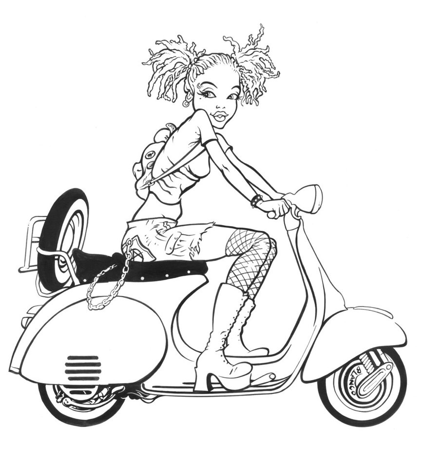 868x920 Vespa Grrrl By Festerbzombie