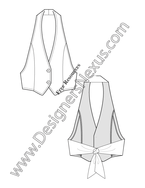 612x792 Free Downloads Illustrator Vest Flat Sketches
