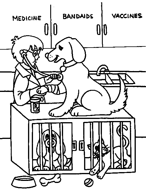 500x664 Dog And Vet Coloring Picture. Dogs Unit Study Adventure! Dogs