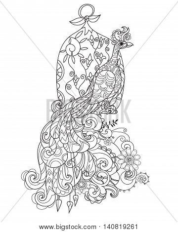 360x470 Zen Art Stylized Peacock Bird Cage Vector Amp Photo Bigstock