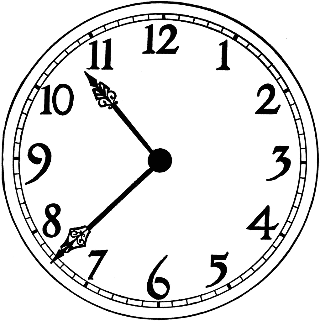 1021x1024 Spooky Clock Cliparts