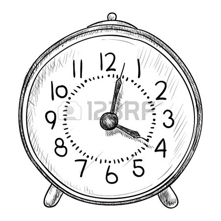 450x450 Vector Sketch Of Clock. Hand Draw Illustration. Royalty Free