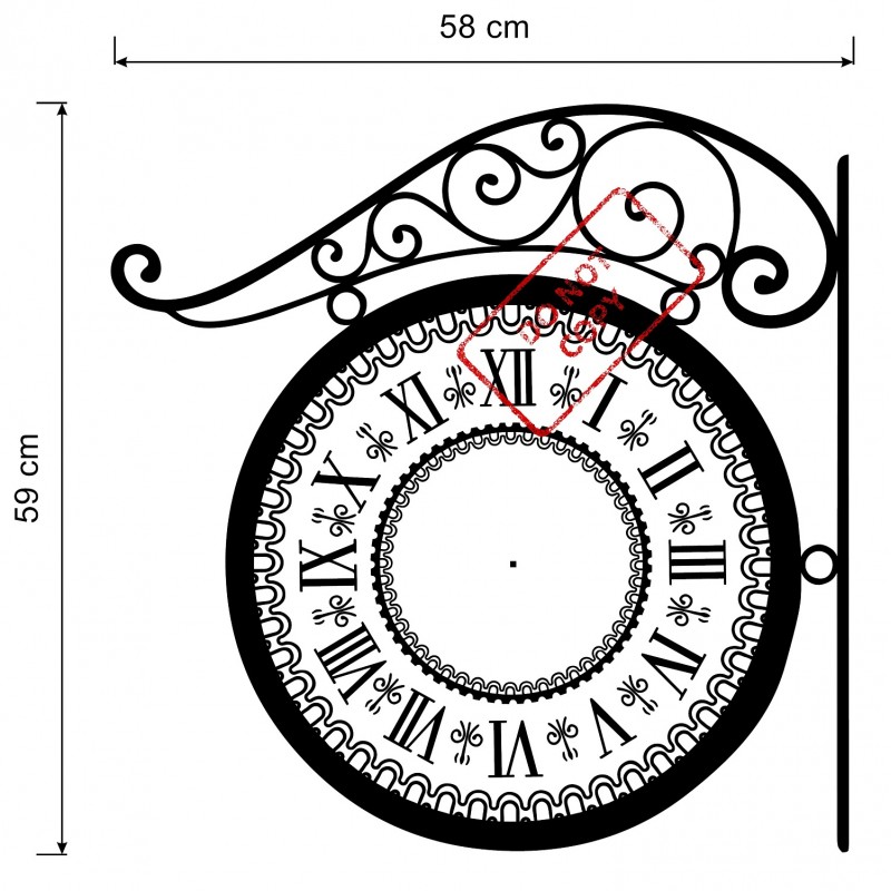 800x800 Wall Clock Wall Decal With True Mechanism Clock Victorian Style