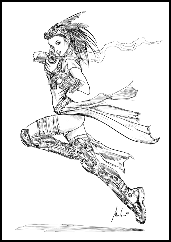 600x847 Victorian Steampunk Drawings Steampunk Line Drawing By Anti