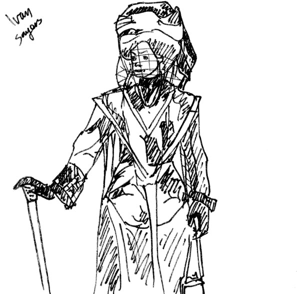 594x588 James Mathurin Art Victorian Dress Sketch