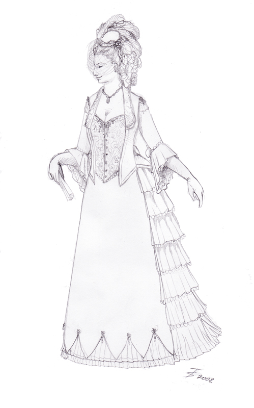 499x800 Victorian Gown Sketch By Azdaja