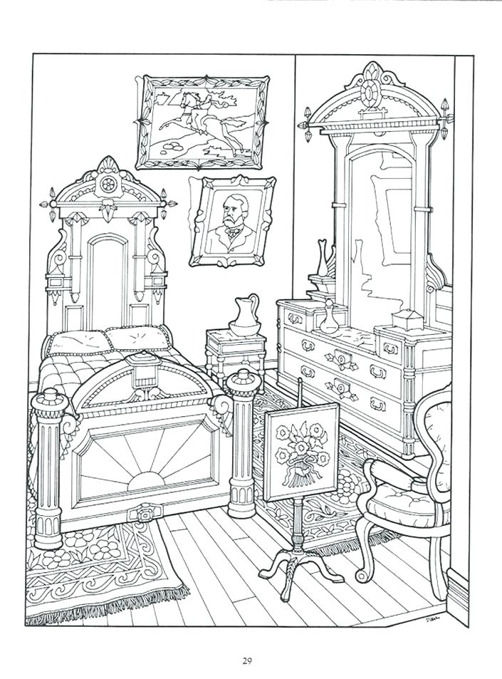 705x953 Victorian Coloring Pages