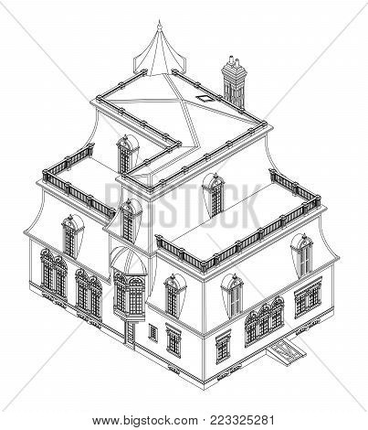 403x470 Old House Victorian Style. Vector Amp Photo Bigstock