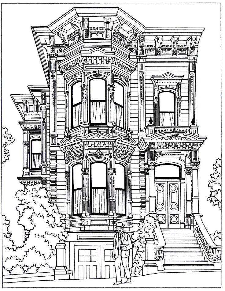 736x950 20 Best Victorian Houses Coloring Book Pages Images