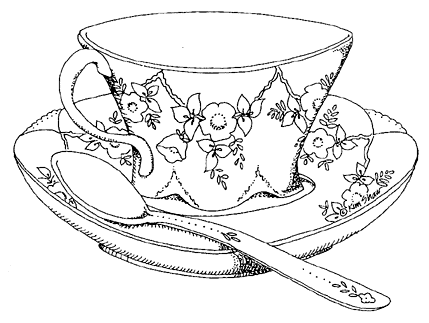 429x323 Tea Cup With Spoon Drawing Tea Spoon Drawing