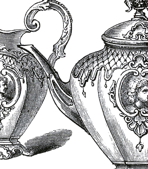481x548 Victorian Tea Set Clipart