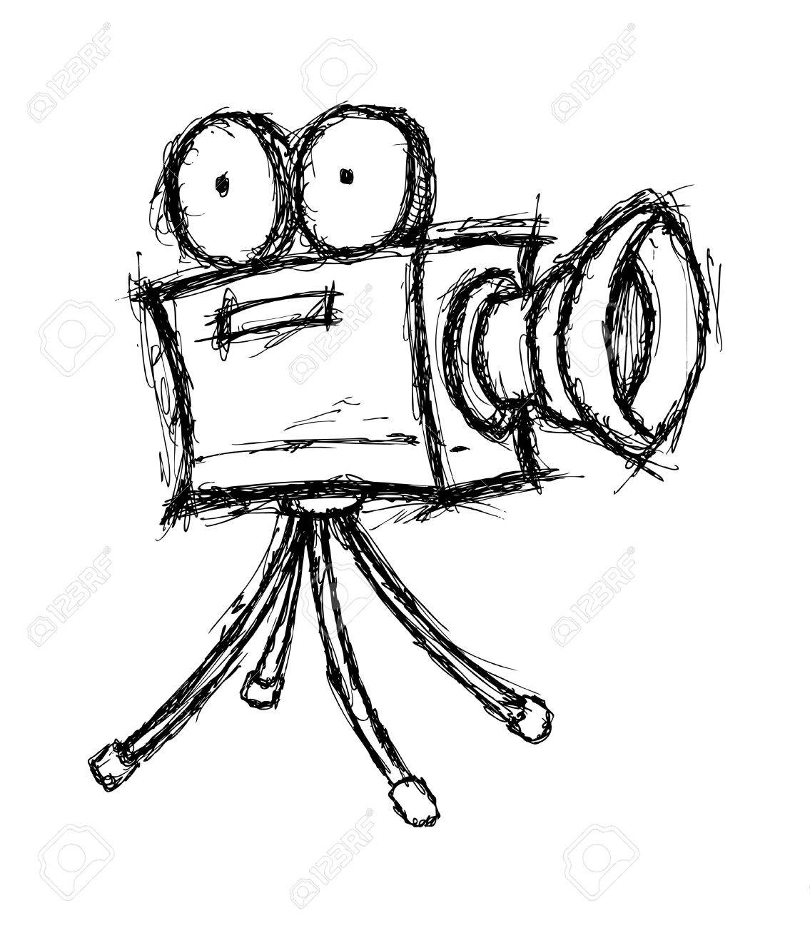 1135x1300 Hand Drawn Video Camera Royalty Free Cliparts, Vectors, And Stock