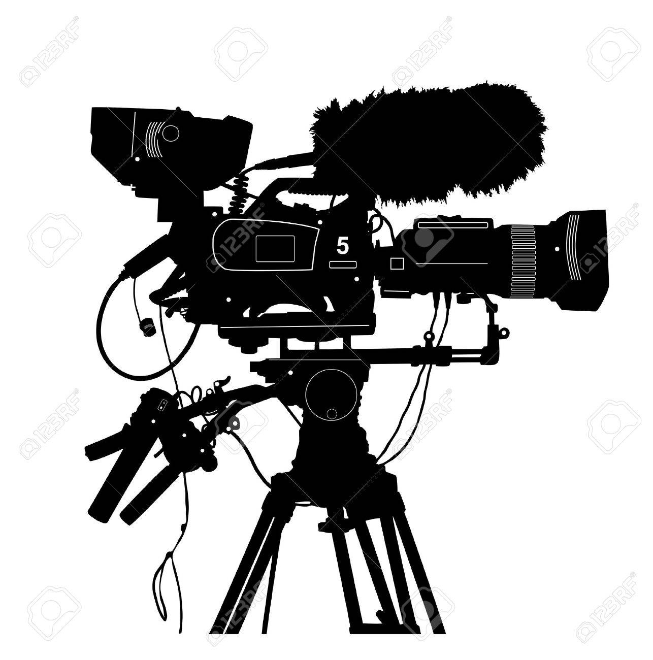 1286x1300 Vector Detailed Professional Television Video Camera Isolated