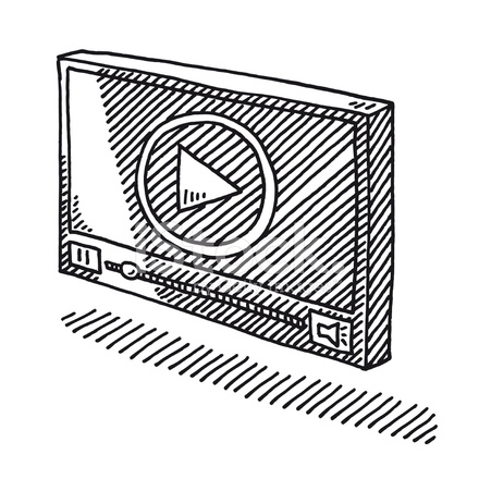 440x440 Video Player Symbol Drawing Stock Vector