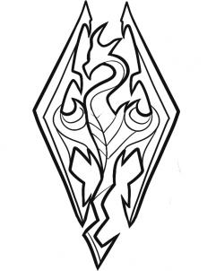 241x302 How To Draw Skyrim, Skyrim Logo, Step By Step, Video Game