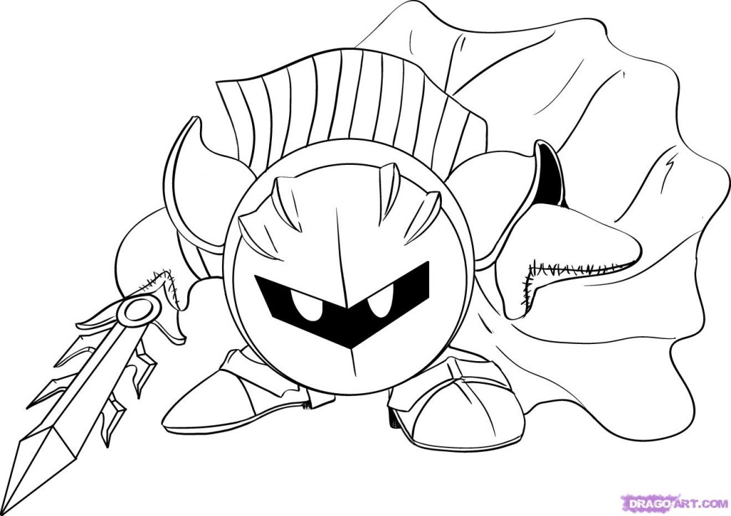1024x723 How Draw Meta Knight From Kirby Step Video Game Bebo Pandco