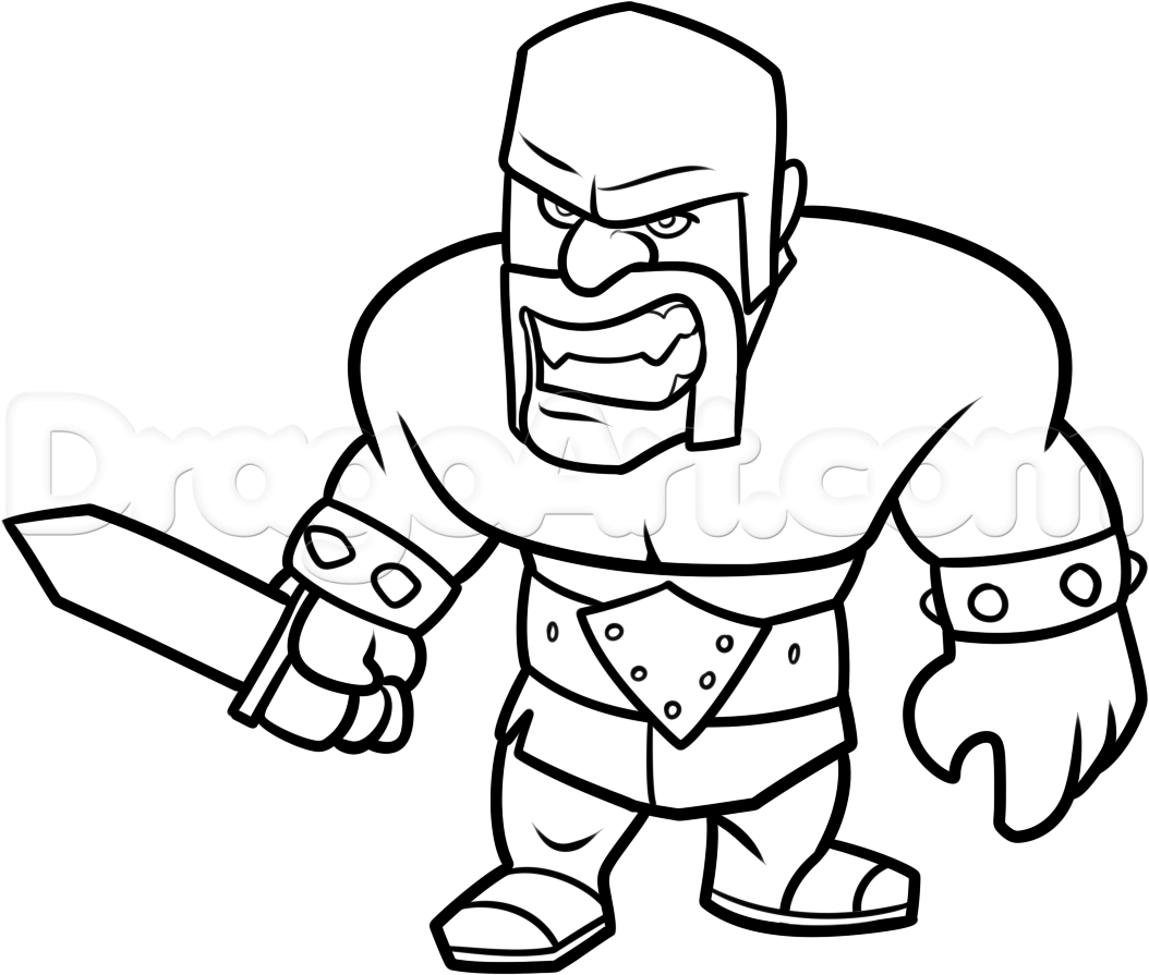 1054x895 Clash Of Clans Drawings How To Draw Clash Of Clans Barbarian