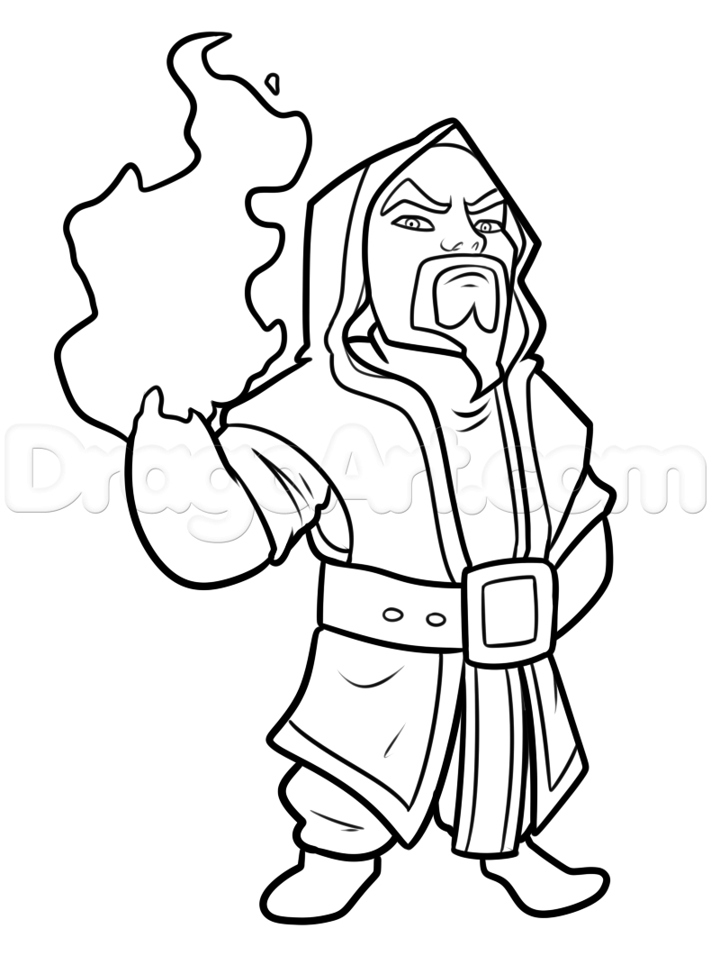 790x1071 Clash Of Clans Drawings How To Draw Wizard From Clash Of Clans