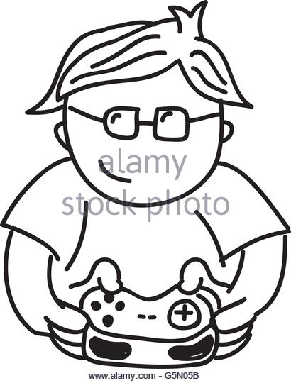 410x540 Boy Playing Video Game Stock Vector Images