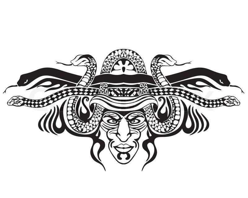 800x637 Stylized Symmetric Vignette With Snakes Stock Vector Colourbox